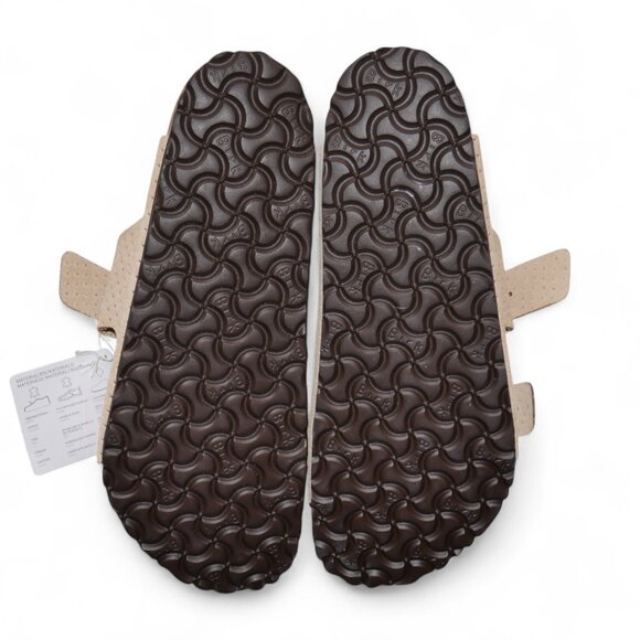 Birkenstock Men's Arizona Suede Embossed Sandals Size 10 Beige Flip Flops NWT - Picture 9 of 16